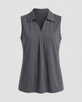 Women’s Polo Blouse Top with Pleat-Fashion Glam