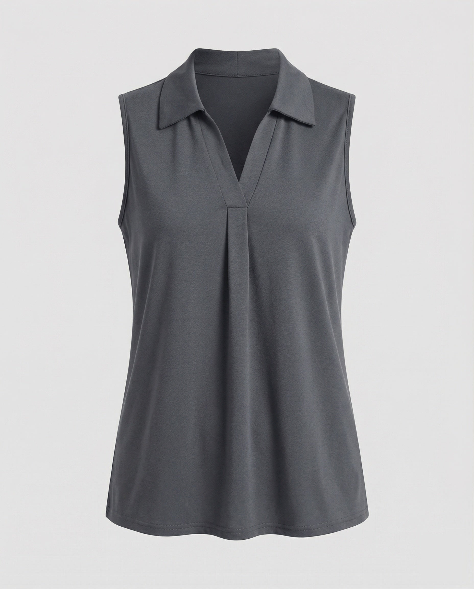 Women’s Polo Blouse Top with Pleat-Fashion Glam