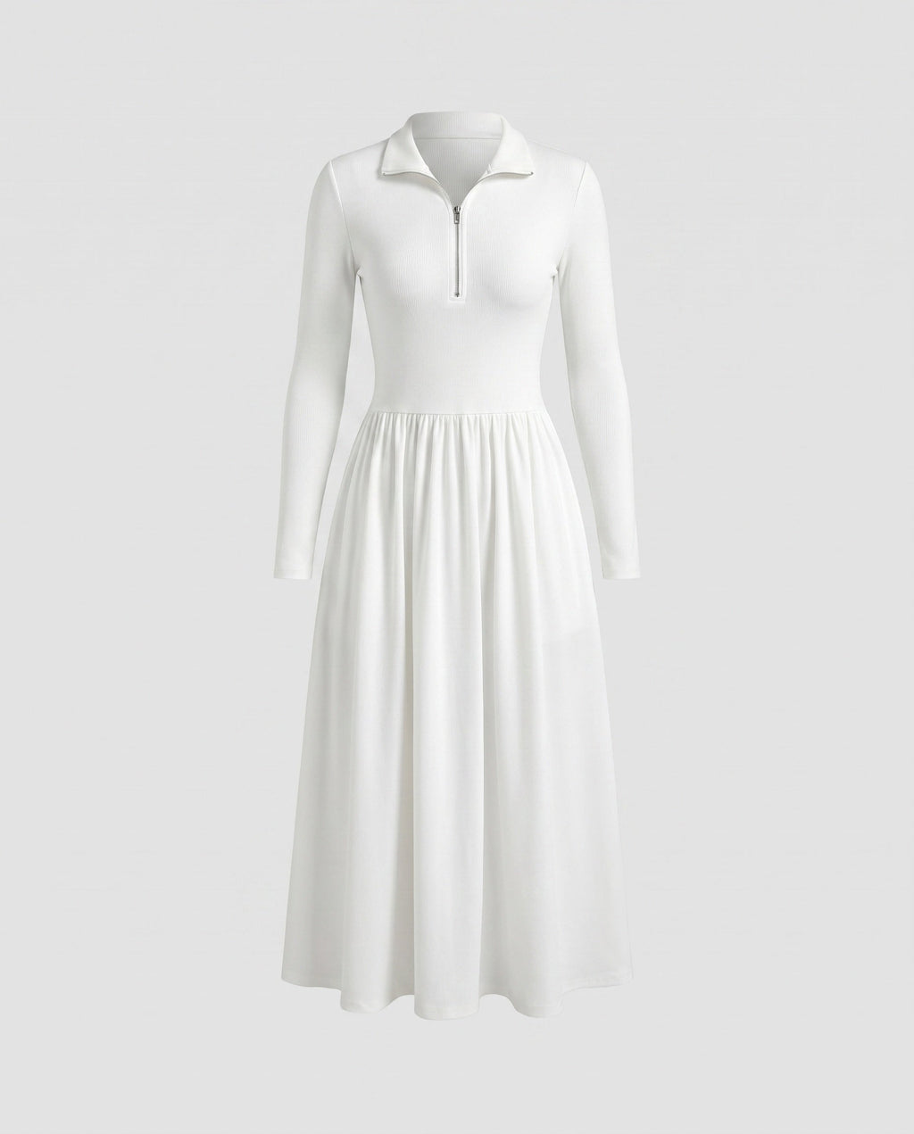 Women's polo dress with zip and elegant skirt part-Fashion Glam