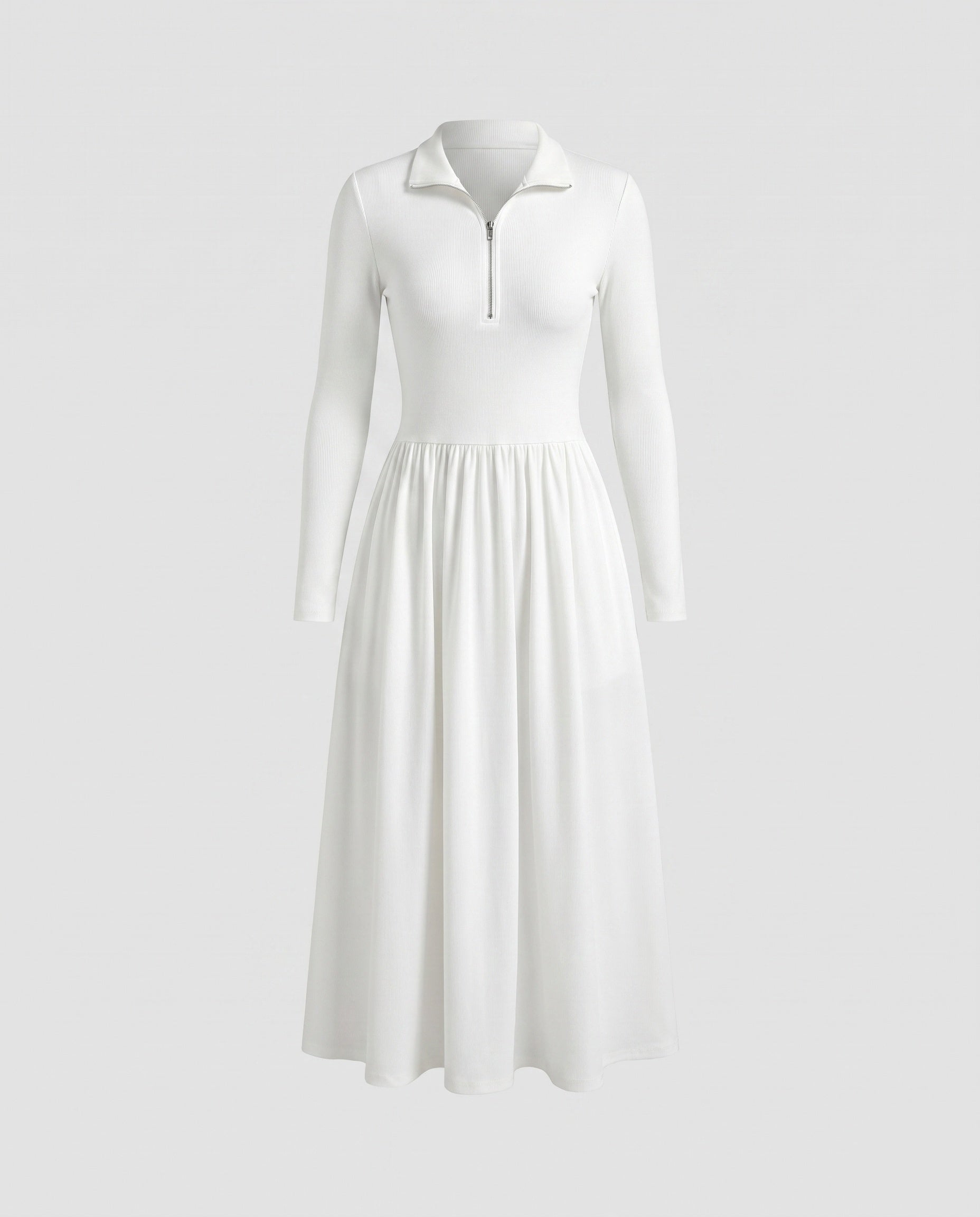 Women's polo dress with zip and elegant skirt part-Fashion Glam