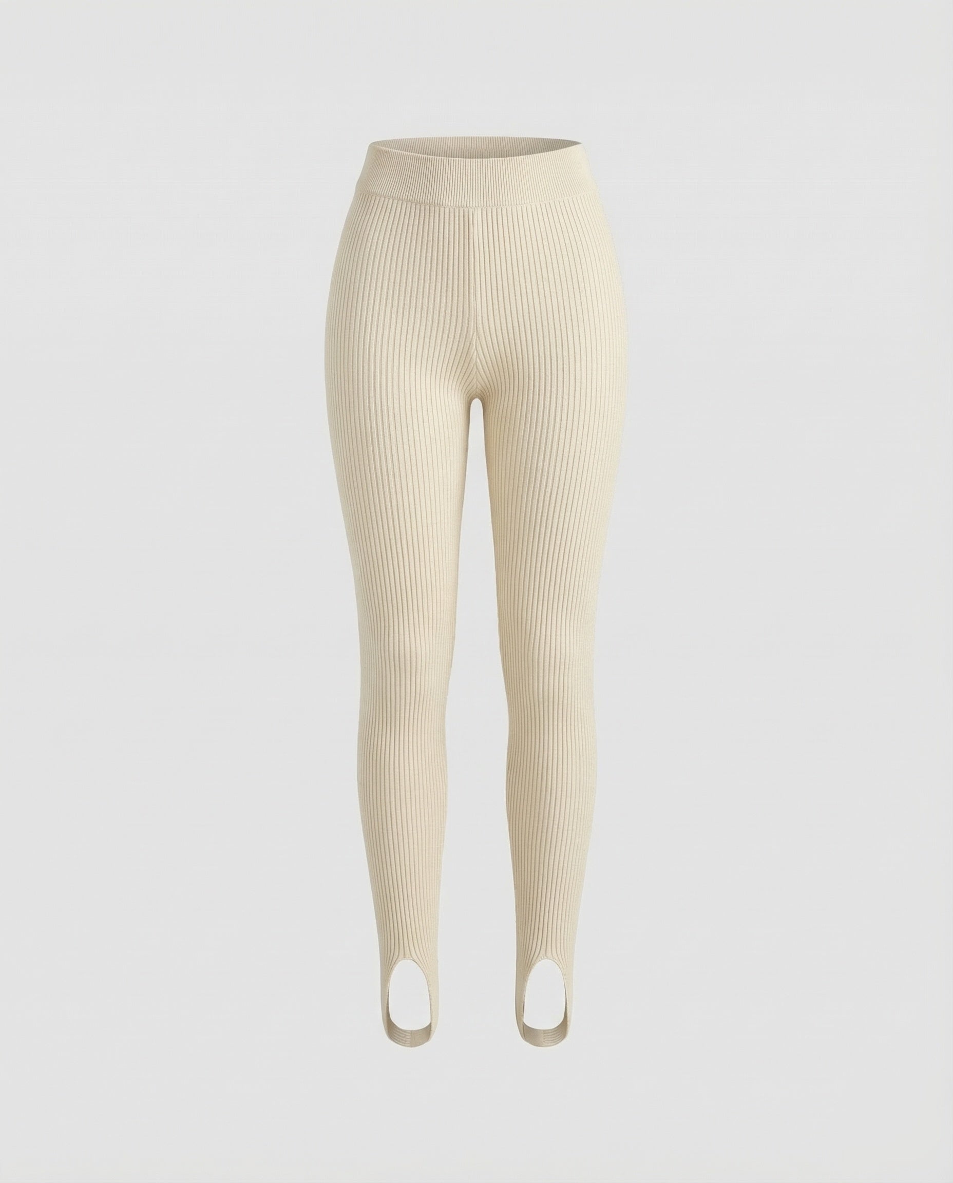 Women's Ribbed Fine Knit Leggings Front Slit-Fashion Glam
