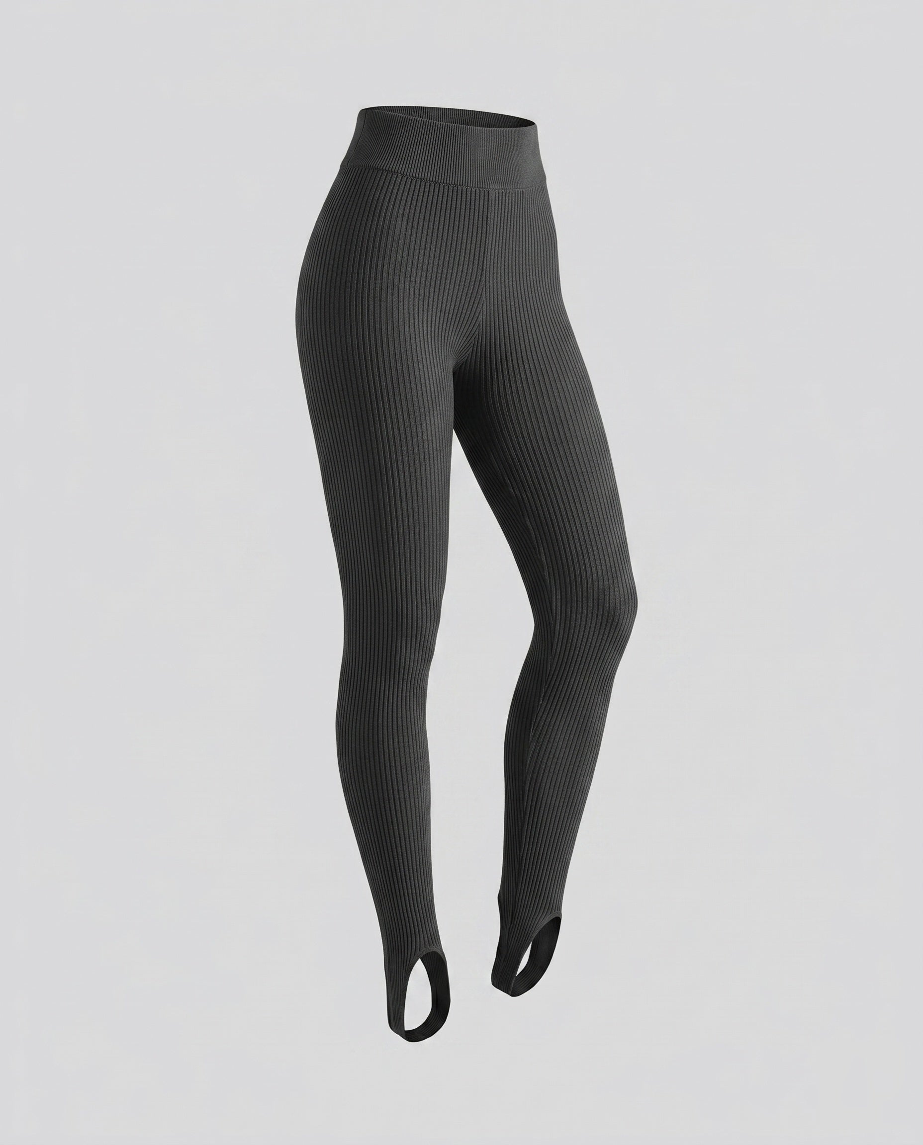 Women's ribbed leggings with side slit details-Fashion Glam