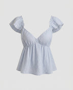 Women's Romantic Blouse Top with Ruffle Details-Fashion Glam