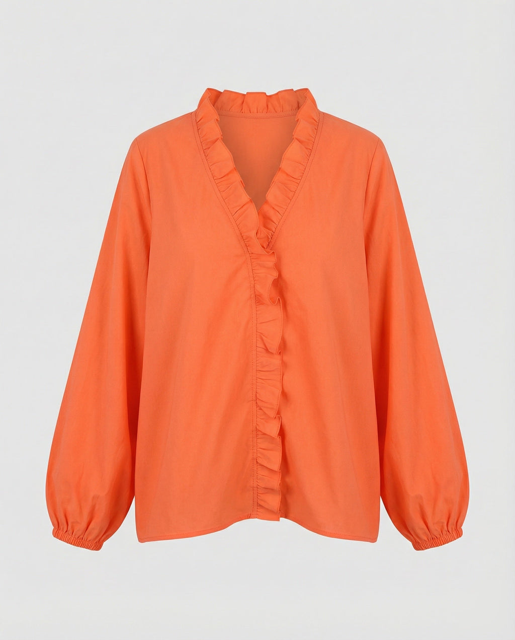 Women's Ruffle Trim Tunic Blouse Shirt-Fashion Glam