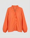 Women's Ruffle Trim Tunic Blouse Shirt-Fashion Glam