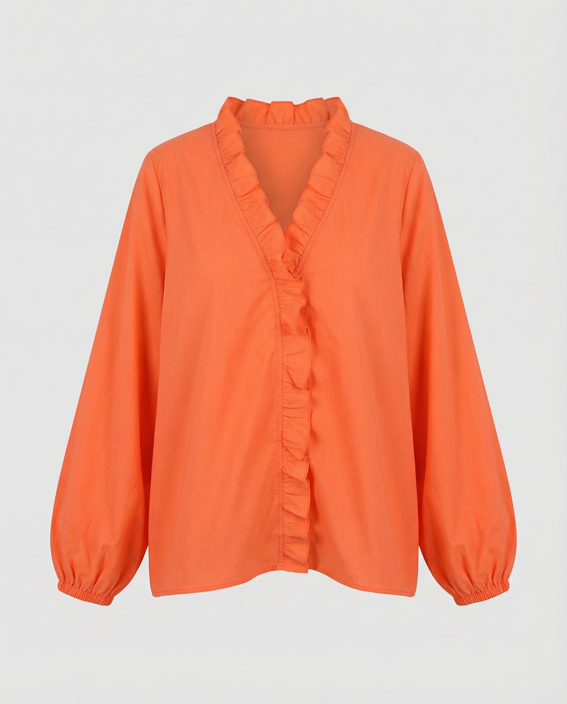 Women's Ruffle Trim Tunic Blouse Shirt-Fashion Glam