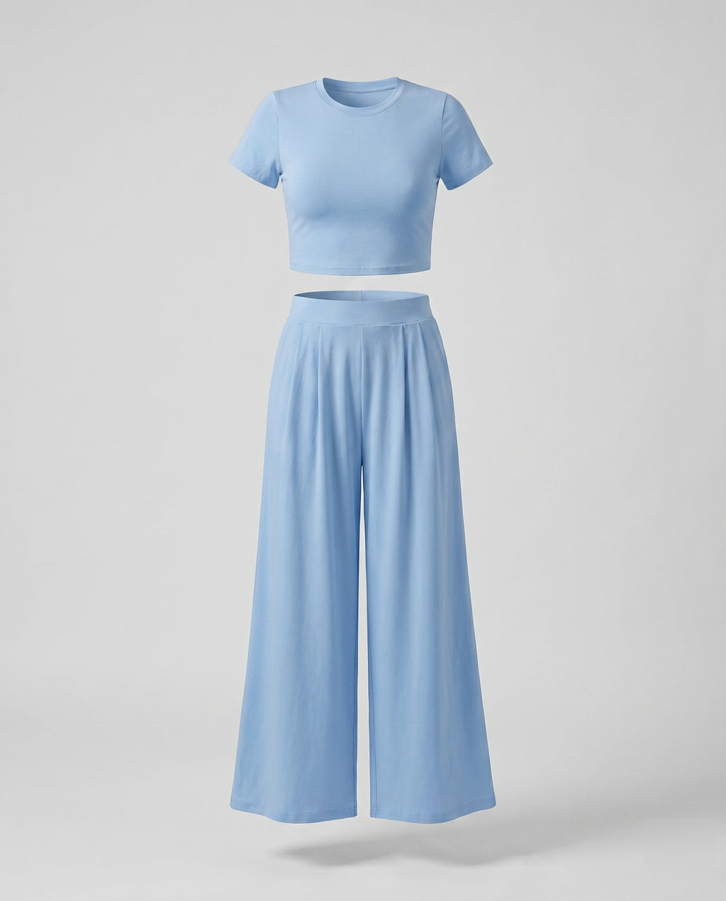 Women’s set of cropped t-shirt and wide palazzo pants Fashion Glam-Fashion Glam