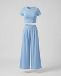 Women’s set of cropped t-shirt and wide palazzo pants Fashion Glam-Fashion Glam