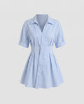 Women's shirt dress with tailored cut and striped design Fashion Glam-Fashion Glam