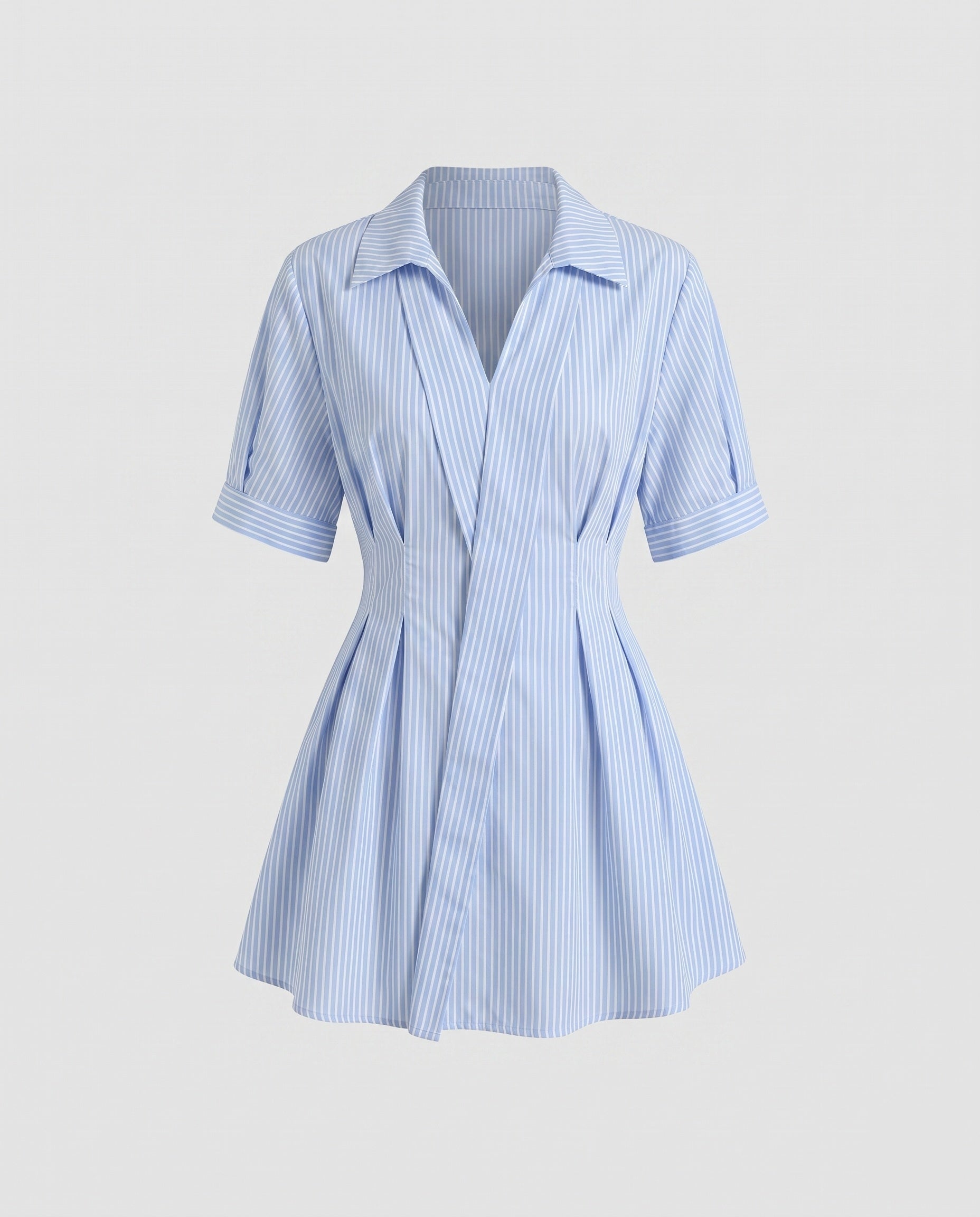 Women's shirt dress with tailored cut and striped design Fashion Glam-Fashion Glam