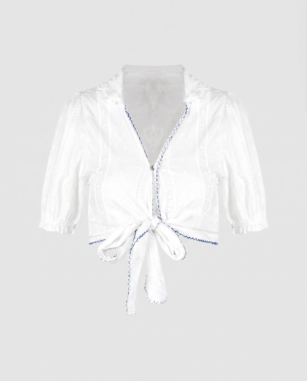 Women's Short Blouse Top with Playful Tie Design-Fashion Glam