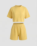 Women's Short-Cut Jersey Set Comfort Waistband-Fashion Glam