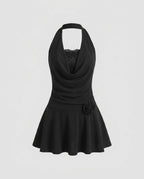 Women’s short dress with sophisticated top and voluminous hem-Fashion Glam