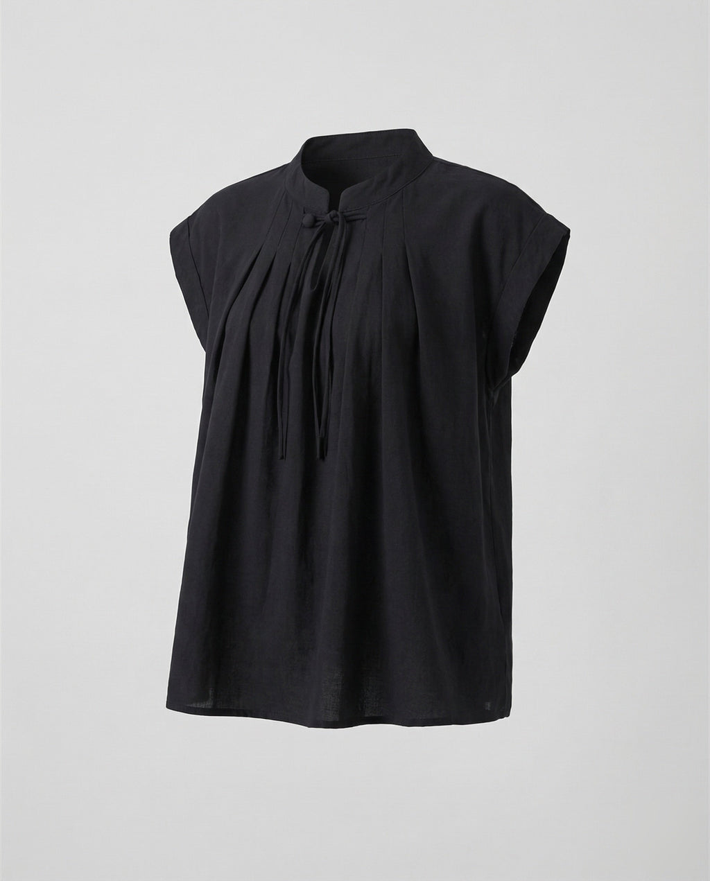 Women's Short Sleeve Blouse Top with Stand Collar-Fashion Glam