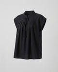 Women's Short Sleeve Blouse Top with Stand Collar-Fashion Glam