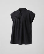 Women's Short Sleeve Blouse Top with Stand Collar-Fashion Glam