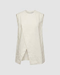 Women's sleeveless blouse shirt with elegant cut and asymmetric design-Fashion Glam