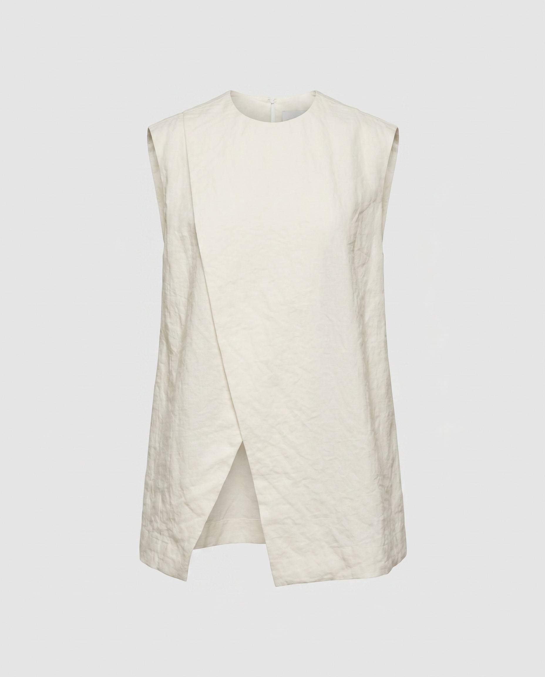 Women's sleeveless blouse shirt with elegant cut and asymmetric design-Fashion Glam