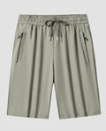 Women's Sporty Beach Shorts with Elastic Waistband and Zipper Pockets-Fashion Glam