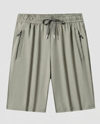 Women's Sporty Beach Shorts with Elastic Waistband and Zipper Pockets-Fashion Glam