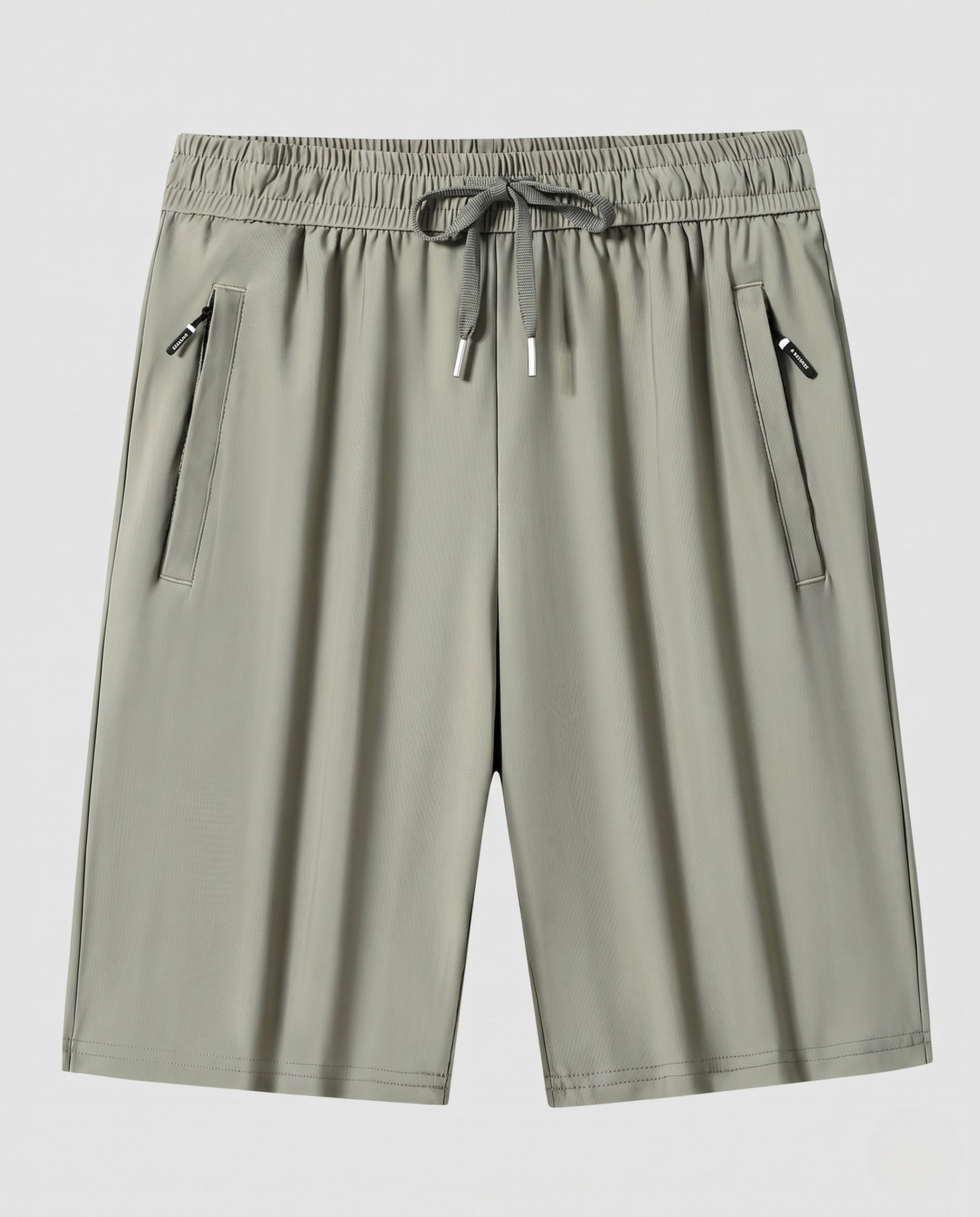 Women's Sporty Beach Shorts with Elastic Waistband and Zipper Pockets-Fashion Glam
