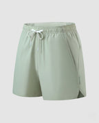 Women's sporty running shorts with elastic waistband and breathable inserts-Fashion Glam