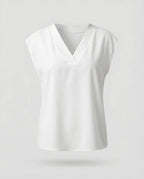 Women's Structured Blouse Top with V-Neck-Fashion Glam