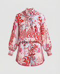 Women's stylish blouse set with shorts and scarf-Fashion Glam