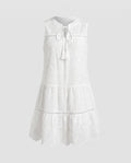 Women's summer blouse dress with fine embroidery and voluminous cut-Fashion Glam