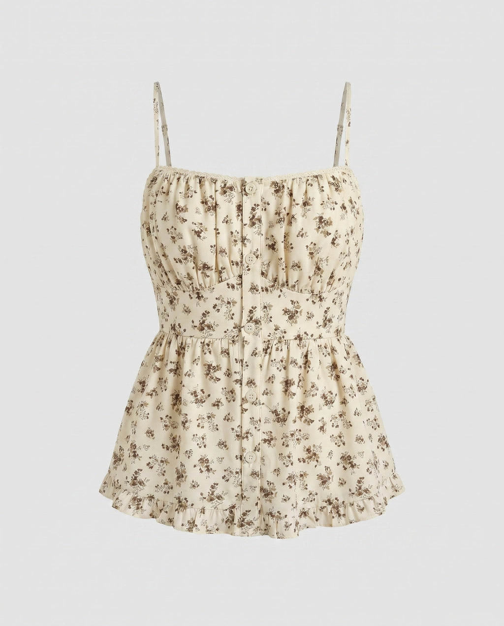 Women’s summer blouse top with floral patterns and ruffles-Fashion Glam