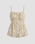 Women’s summer blouse top with floral patterns and ruffles-Fashion Glam