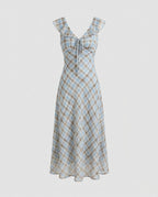 Women's Summer Chiffon Dress with Ruffle Details and Elegant V-Neck-Fashion Glam