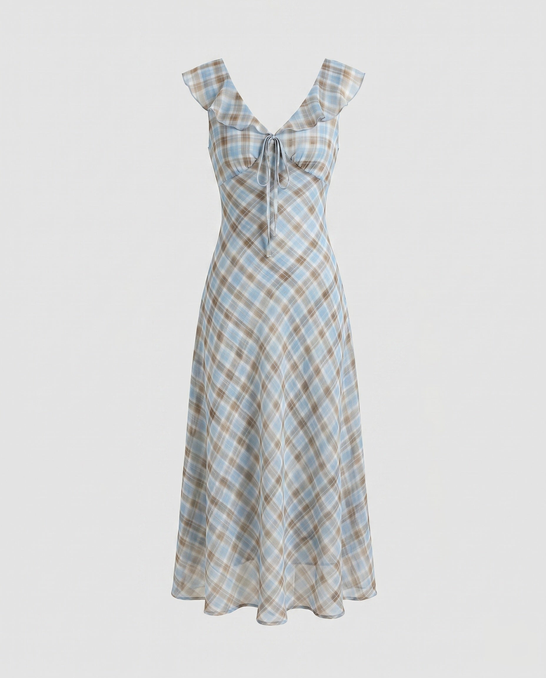 Women's Summer Chiffon Dress with Ruffle Details and Elegant V-Neck-Fashion Glam