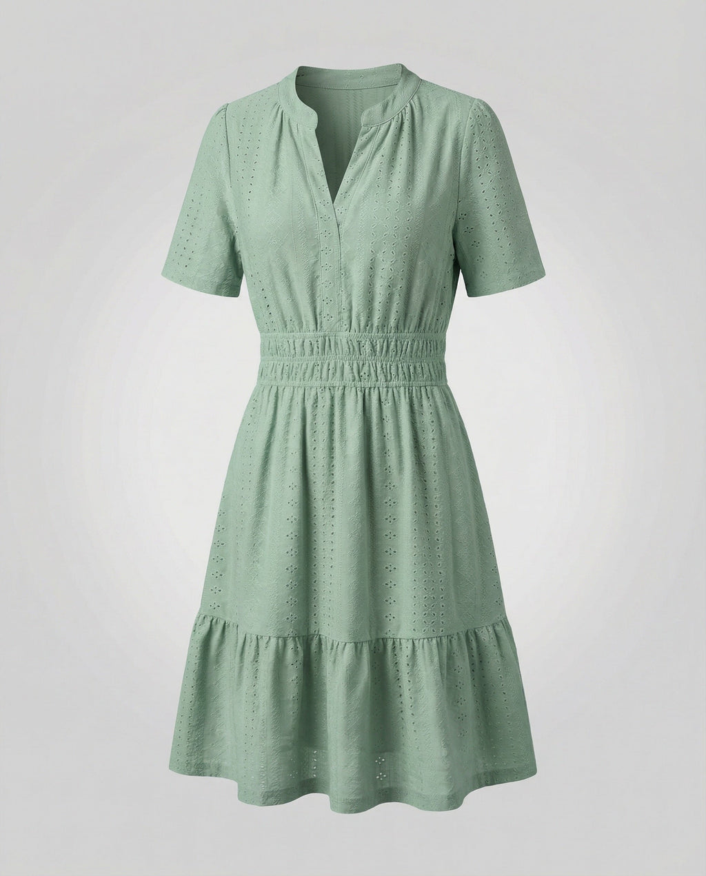 Women's Summer Dress A-Line with Eyelet Embroidery-Fashion Glam