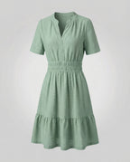 Women's Summer Dress A-Line with Eyelet Embroidery-Fashion Glam