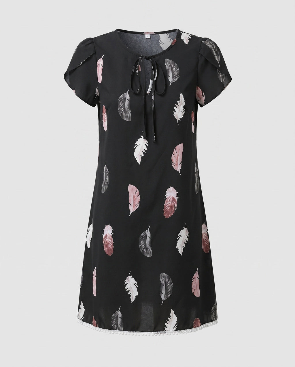 Women's summer dress with playful feather design-Fashion Glam