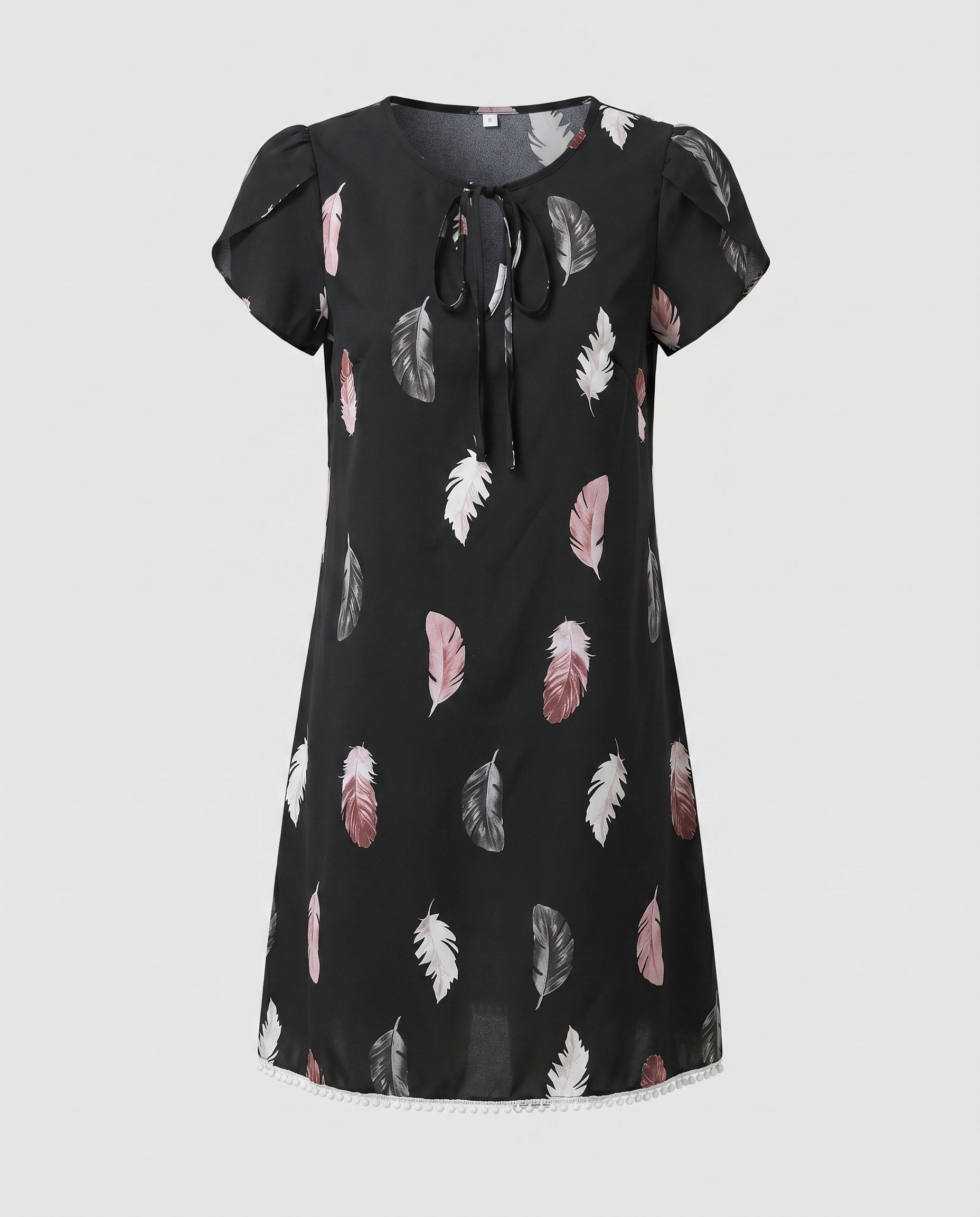 Women's summer dress with playful feather design-Fashion Glam