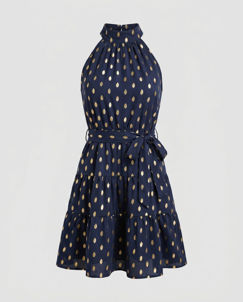 Women's summer dress with ruffle details and waist belt-Fashion Glam