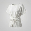 Women's U-Boat Neck Knot Blouse Top-Fashion Glam