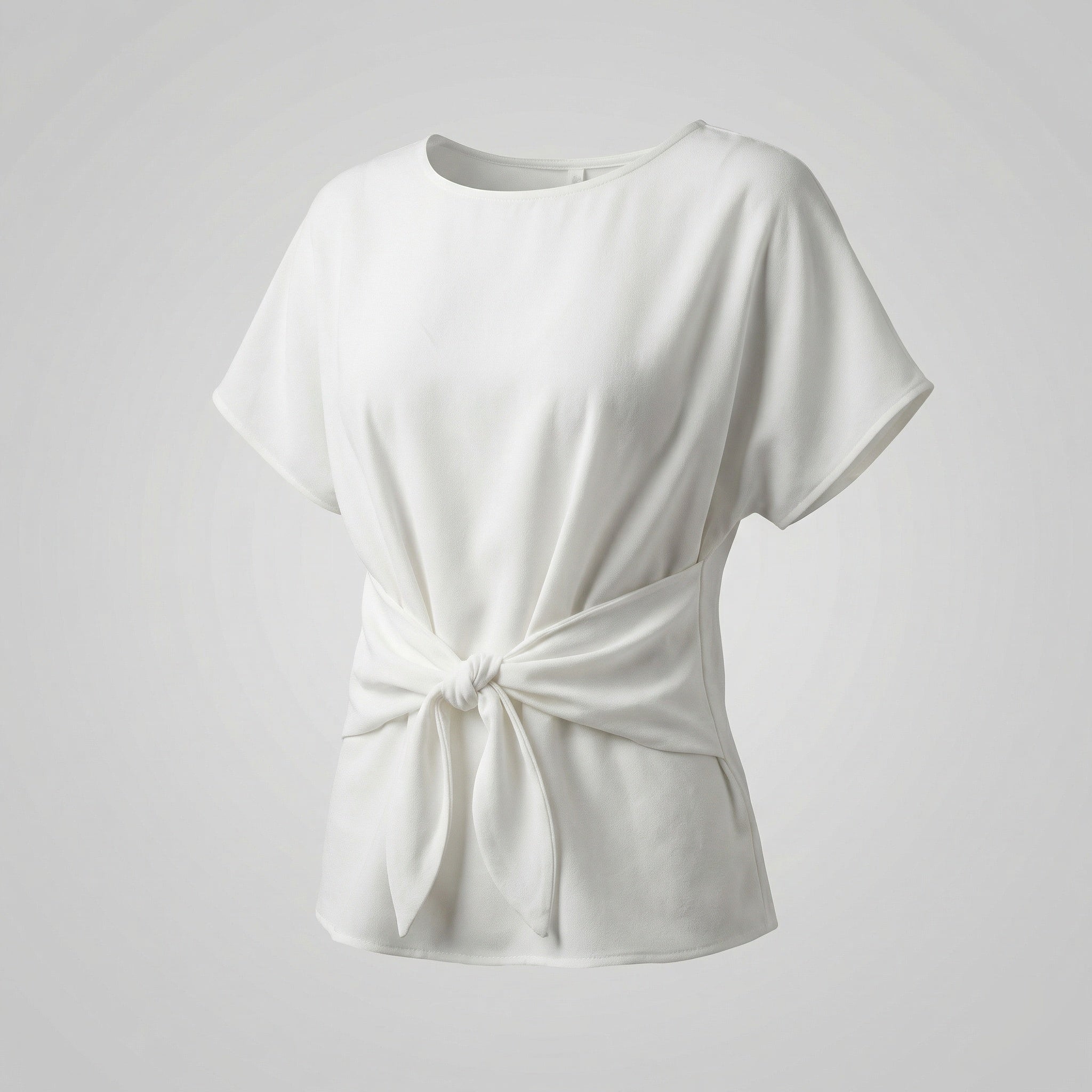 Women's U-Boat Neck Knot Blouse Top-Fashion Glam