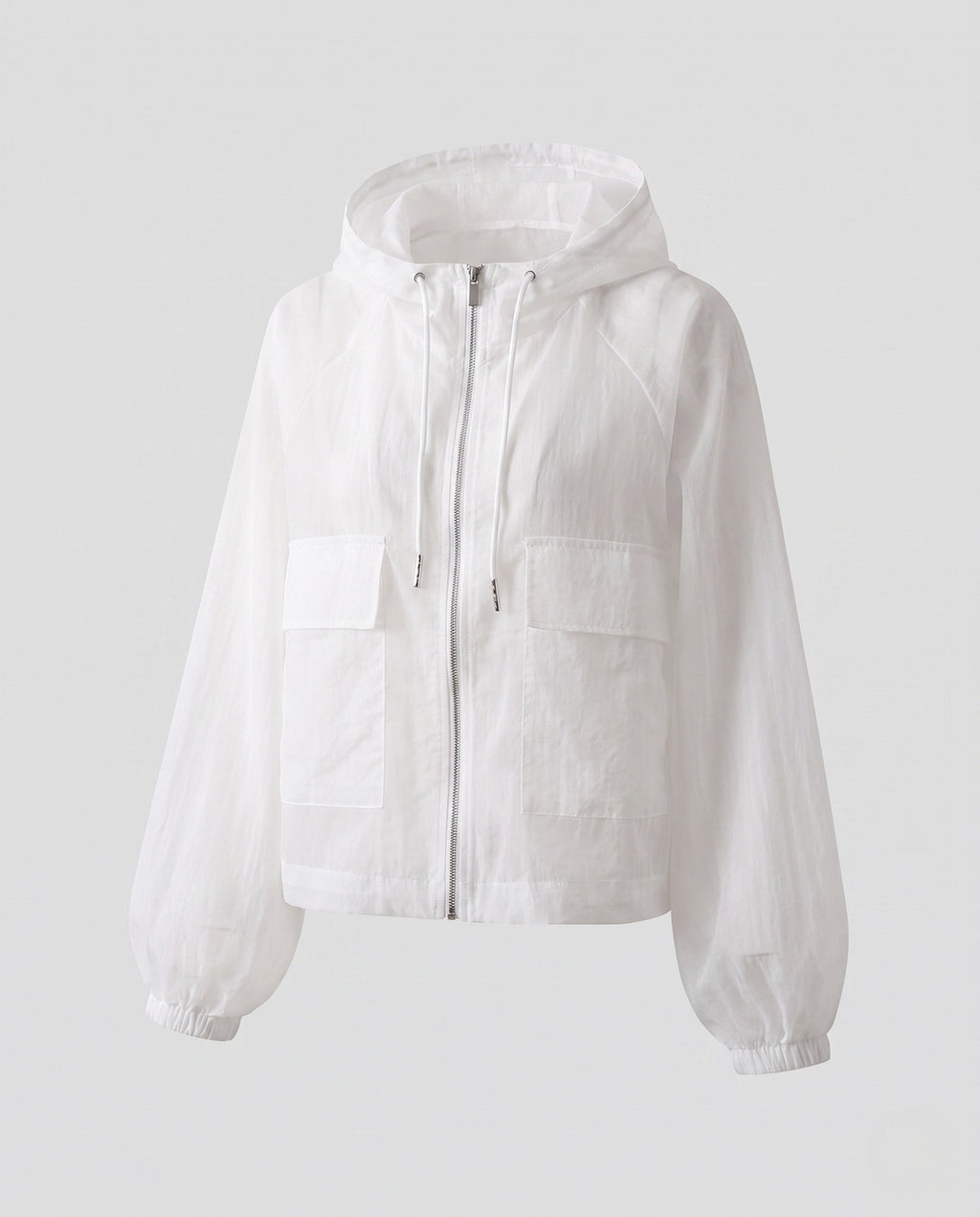 Women's ultra-light transparent hooded jacket with zipper Fashion Glam-Fashion Glam