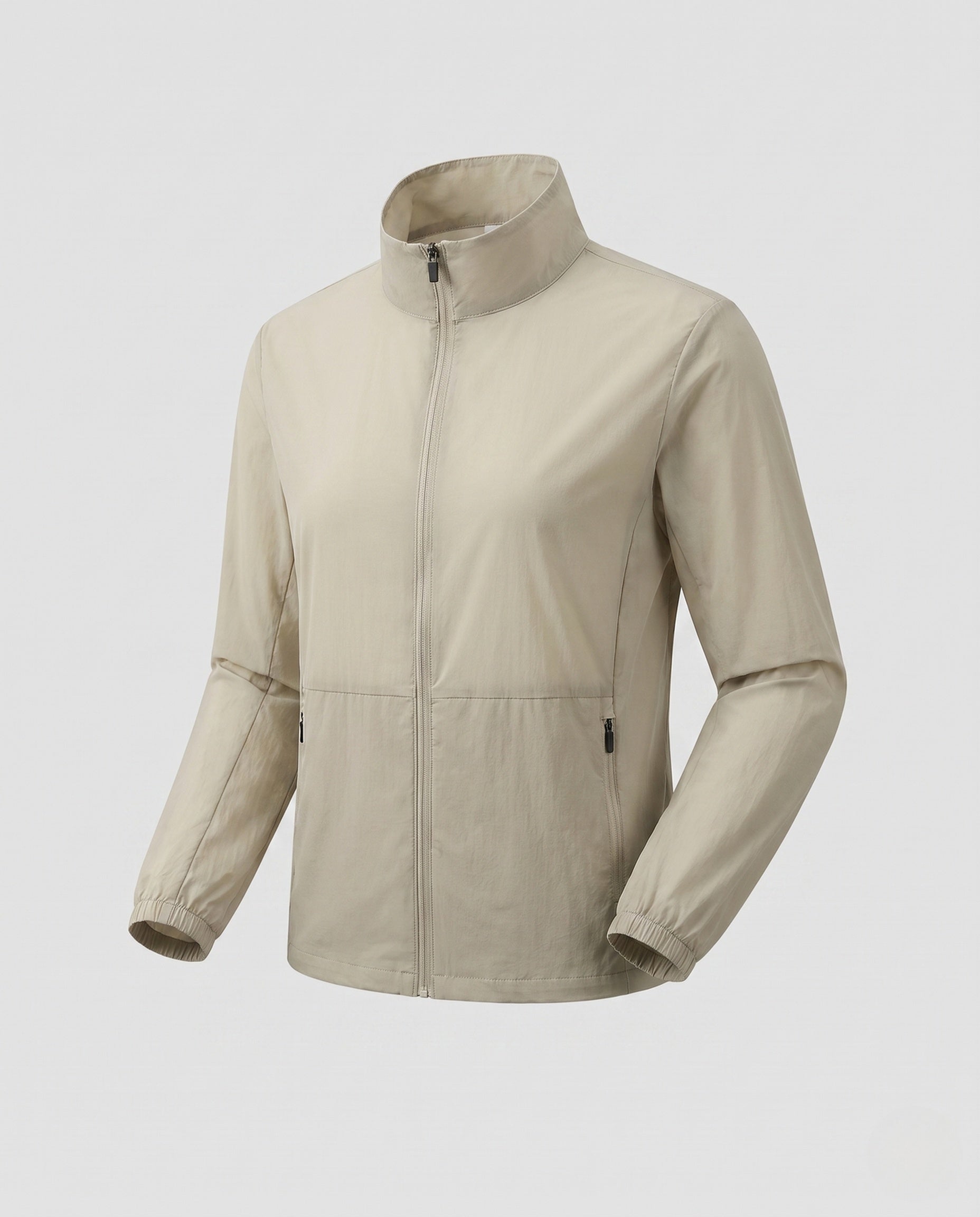 Women's ultra-light travel jacket with stand-up collar, concealed zipper and two zippered pockets Fashion Glam-Fashion Glam