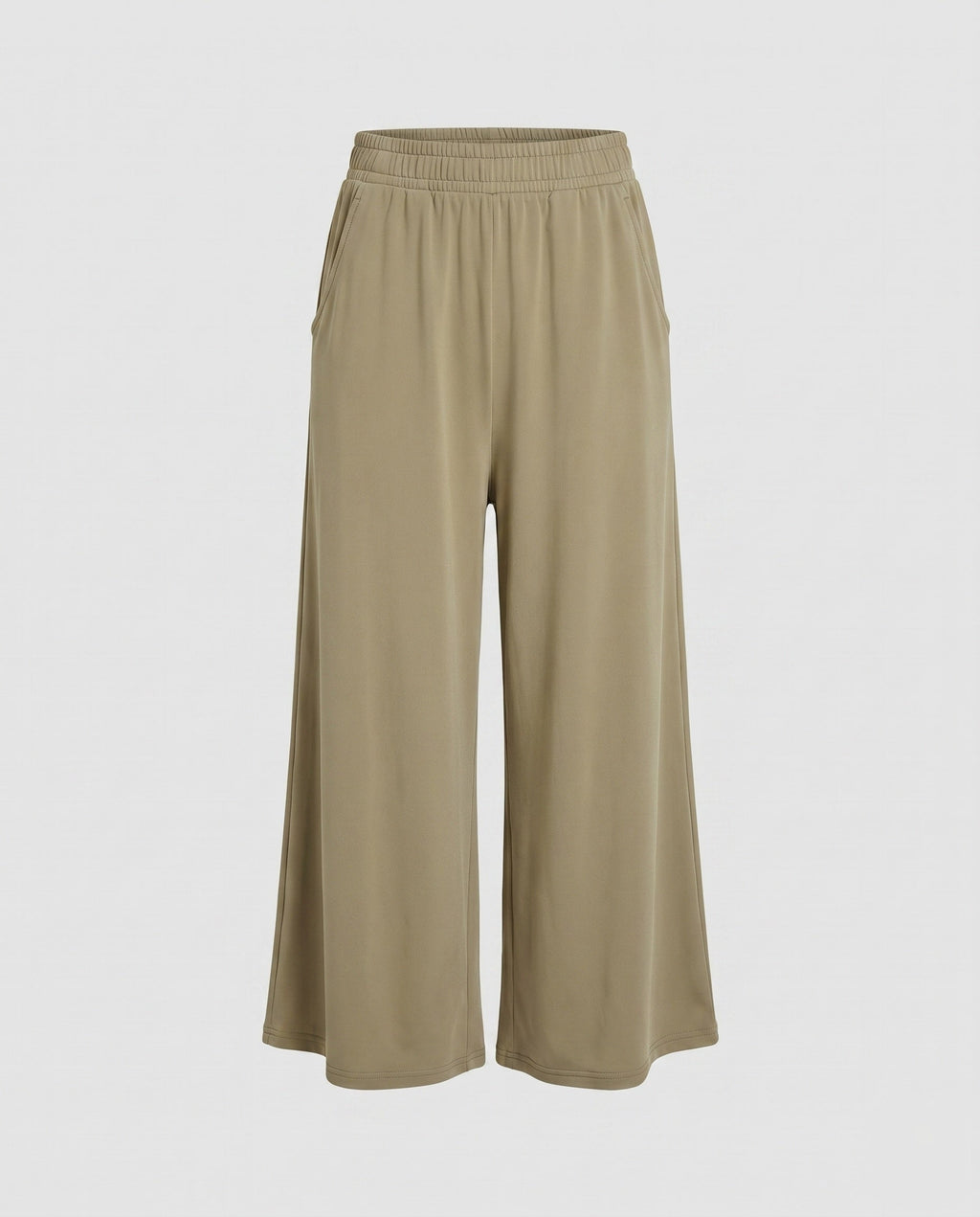 Women's wide jersey pants with elastic waistband and casual design-Fashion Glam