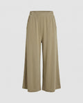Women's wide jersey pants with elastic waistband and casual design-Fashion Glam