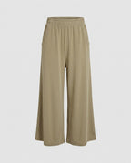 Women's wide jersey pants with elastic waistband and casual design-Fashion Glam
