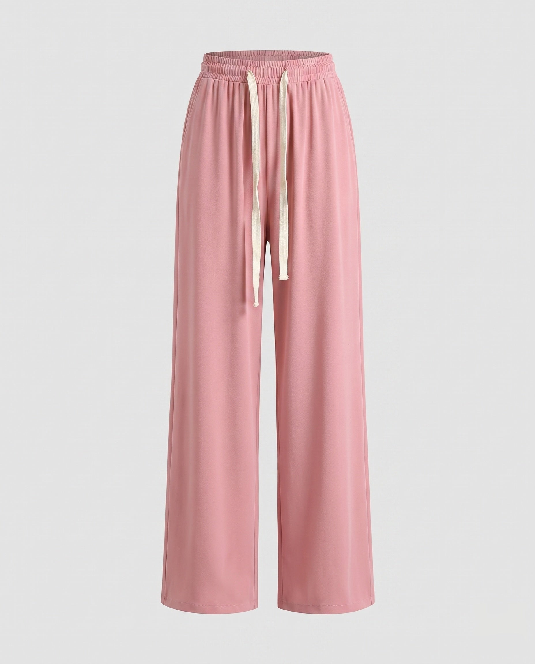 Women's wide lounge pants with elastic waistband and trendy details-Fashion Glam