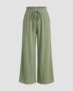 Women's Wide Palazzo Pants with Elastic Waistband-Fashion Glam