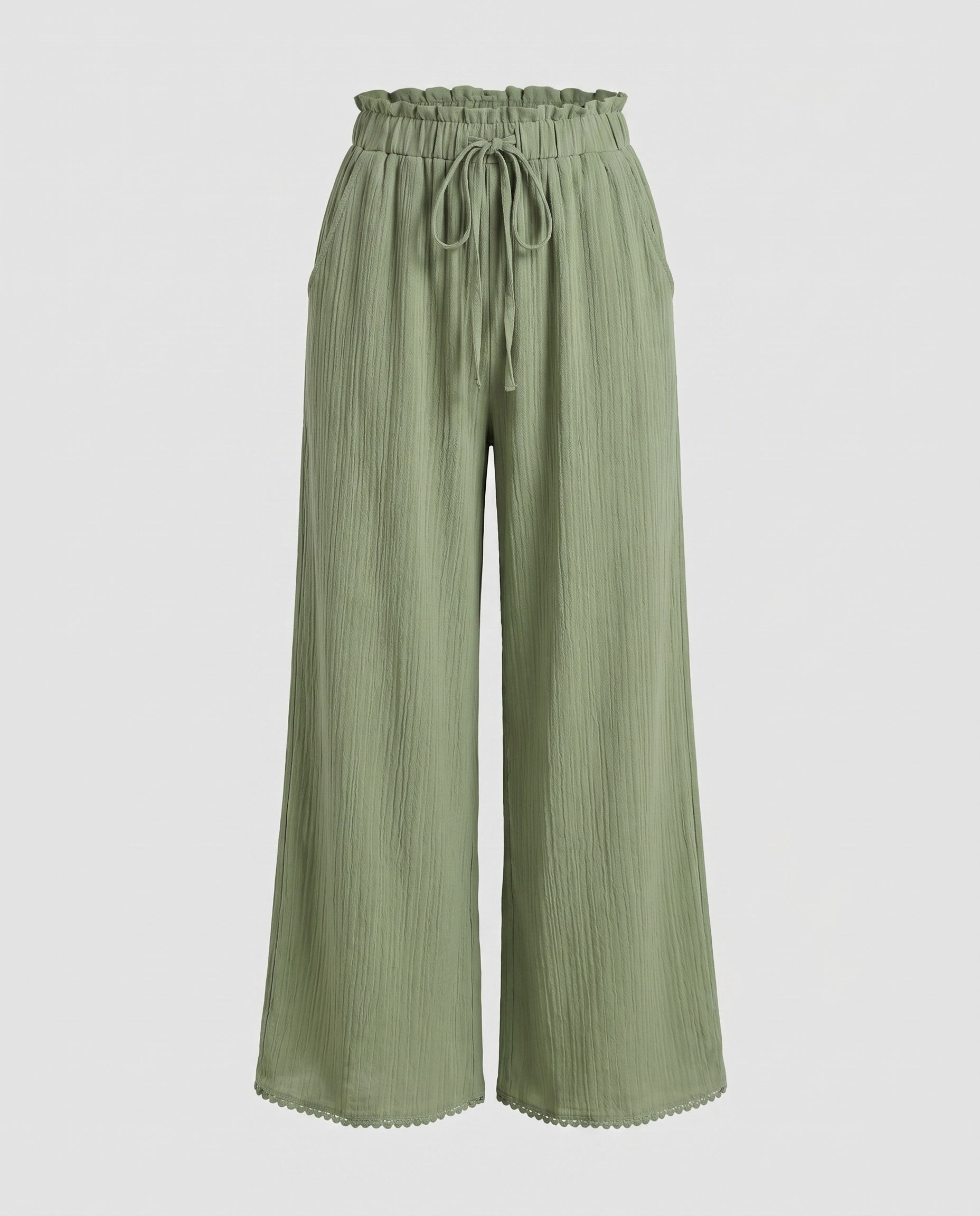 Women's Wide Palazzo Pants with Elastic Waistband-Fashion Glam