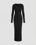 Women's wrap dress with asymmetrical neckline-Fashion Glam