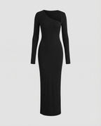 Women's wrap dress with asymmetrical neckline-Fashion Glam